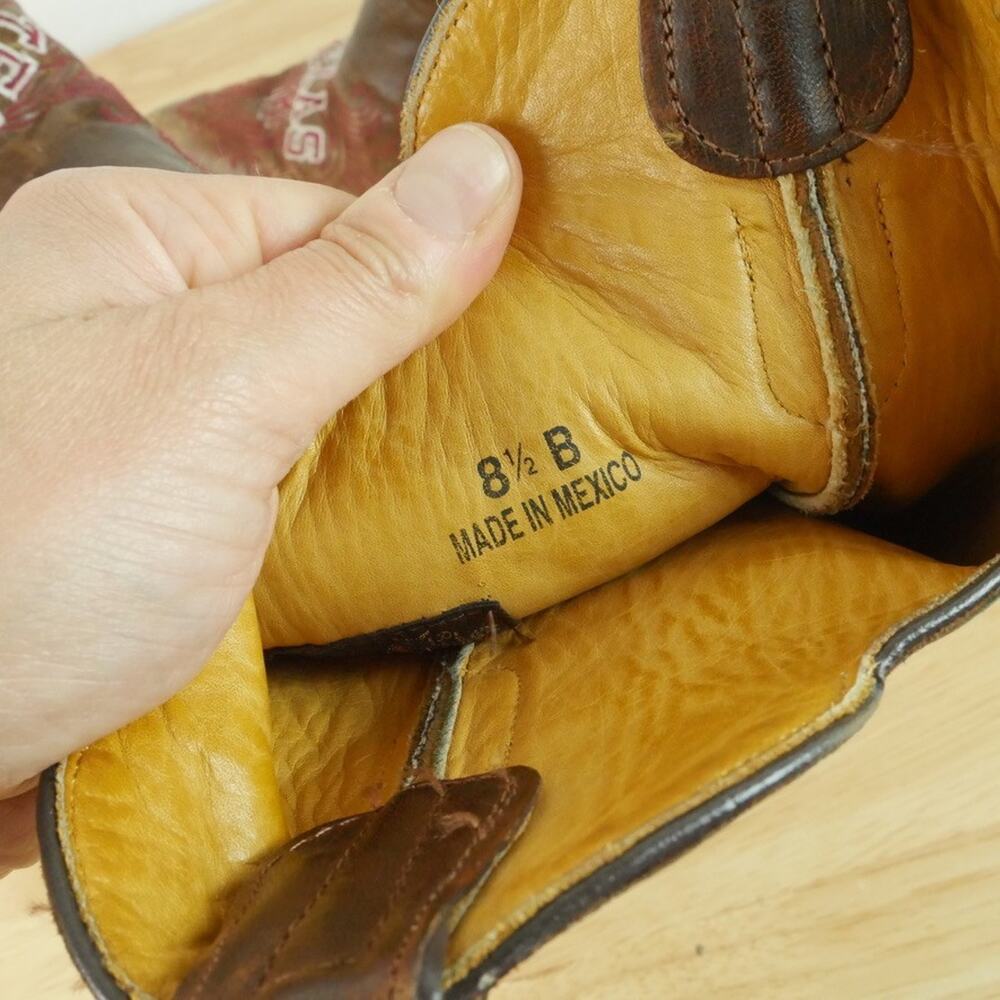 Gameday Boots Texas A & M Aggies Cowboy Boots Leather Women's 8 1/2 Embroidered - Picture 10 of 12